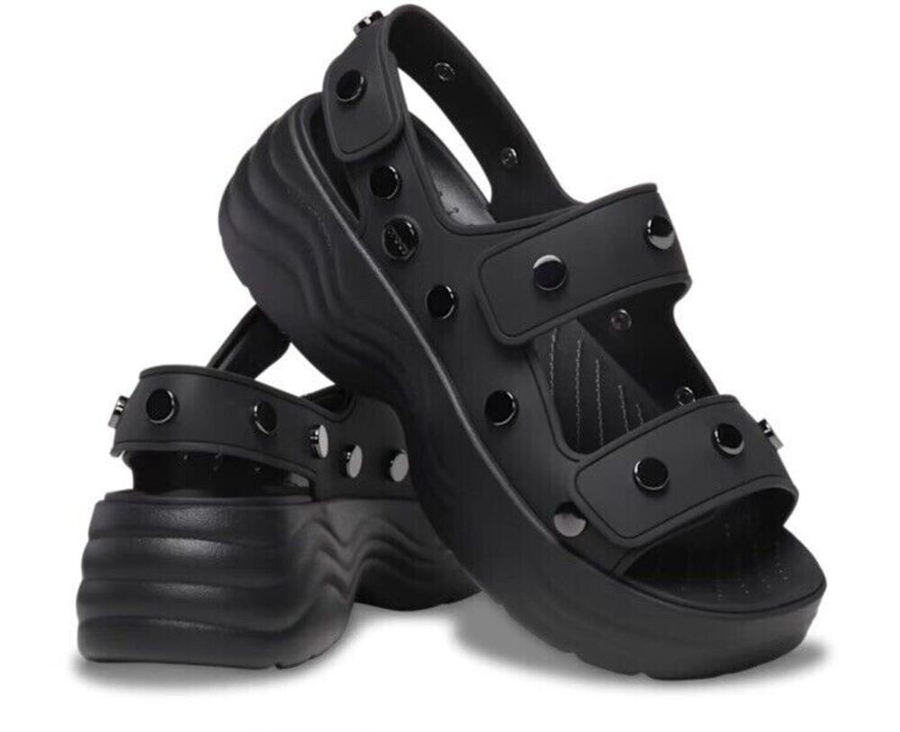 NEW Crocs Women's Skyline Studded Biker Sandal Size  Black